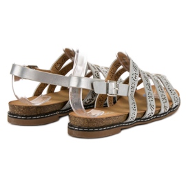 Renda Behagelige sølv sandaler grå 5