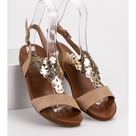 Kylie Stilfulde flade sandaler beige 2