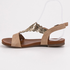 Kylie Stilfulde flade sandaler beige 1