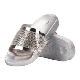 VICES hjemmesko med cubic zirconia grå 1