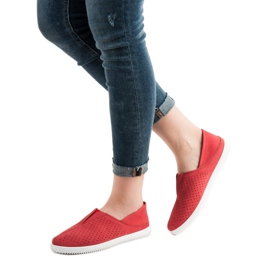 Super Mode Komfortable Slip On Sneakers rød 1
