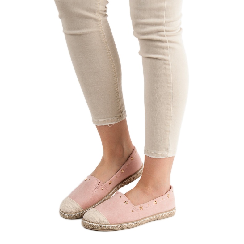 SHELOVET Espadrilles med jetfly lyserød 1