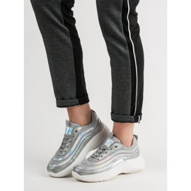 SHELOVET Sneakers på platformen grå 2