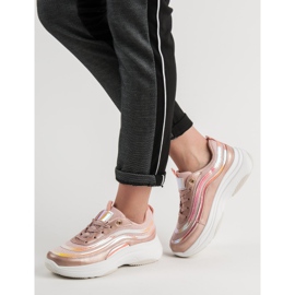 SHELOVET Sneakers på platformen lyserød 2