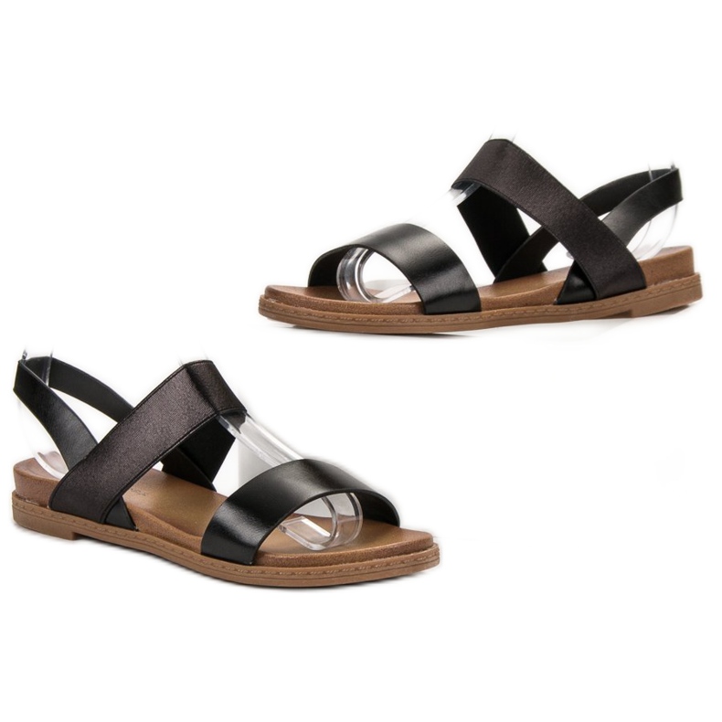 Laura Mode Slip-on sandaler sort 2