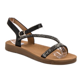 Camo Sandaler med cubic zirconia sort 2