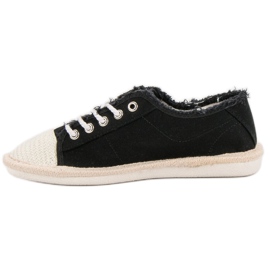 SHELOVET Snøre Espadrilles sort 1