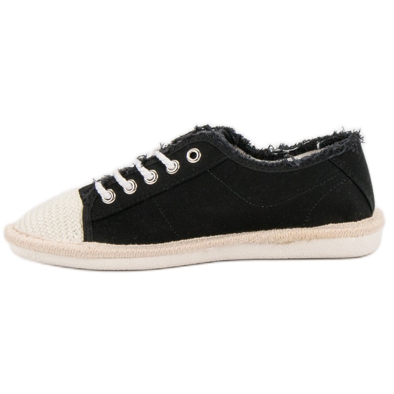 SHELOVET Snøre Espadrilles sort 1