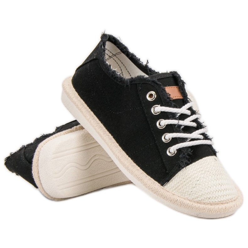 SHELOVET Snøre Espadrilles sort 2