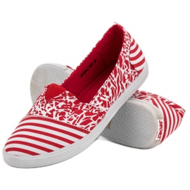Sweet Shoes Slipons med mønster hvid rød 3