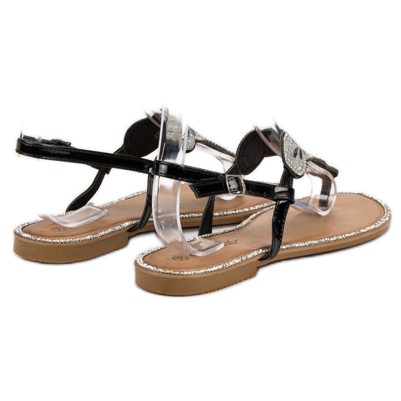 Queentina Komfortable sorte sandaler 1