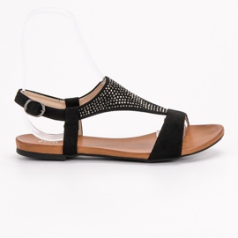 SHELOVET Sandaler med krystaller sort 1