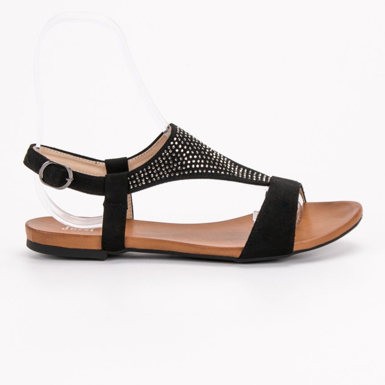 SHELOVET Sandaler med krystaller sort 1