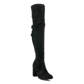 Vices Over-the-knee støvler med en stilfuld binding sort 2