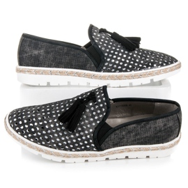 Kylie Gennembrudte Slipony Espadrilles sort 2
