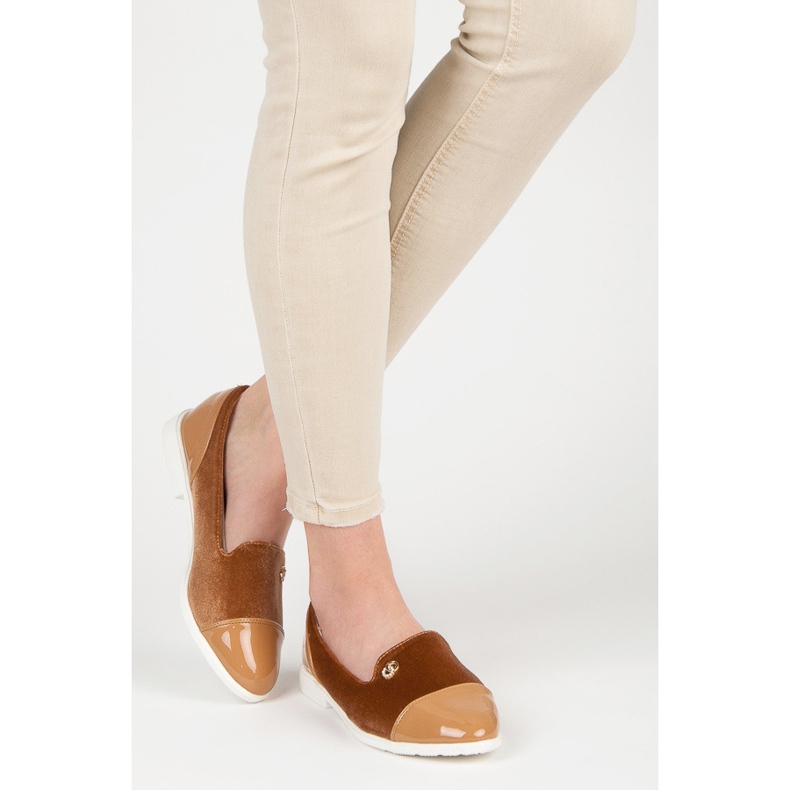 Velour ballerinaer brun 2