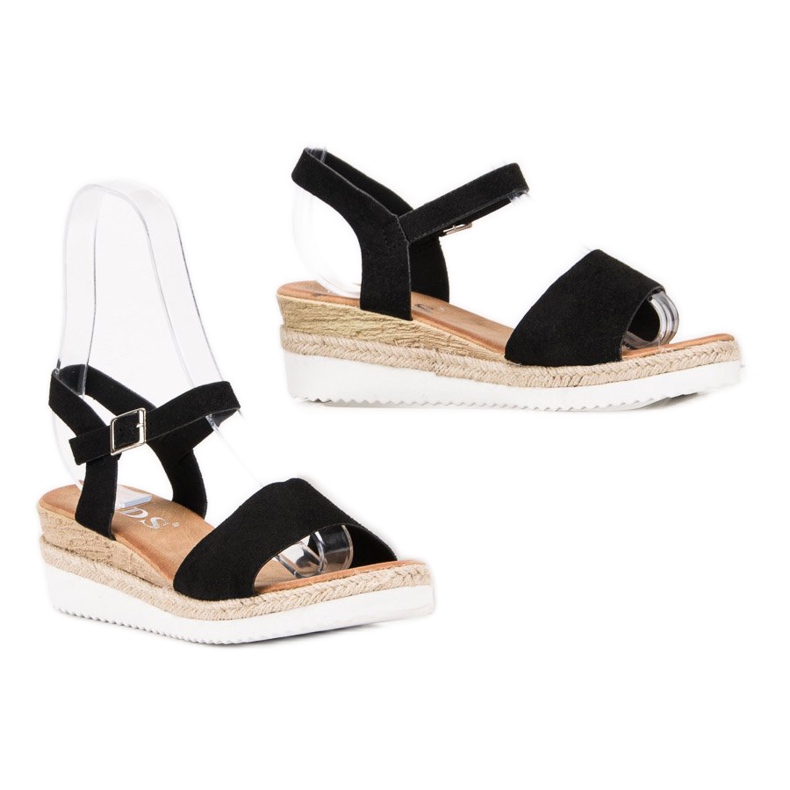 SDS Sorte sandaler med glitter 1