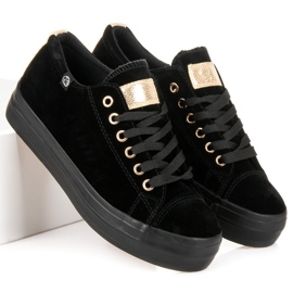 Tony Velour sneakers på platformen sort 1