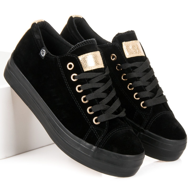 Tony Velour sneakers på platformen sort 1