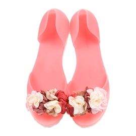 Ideal Shoes Meliski med blomster lyserød 1