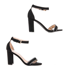 Abloom Sandaler med krystaller sort 1