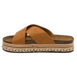 SHELOVET Boho kamel tøfler brun 2