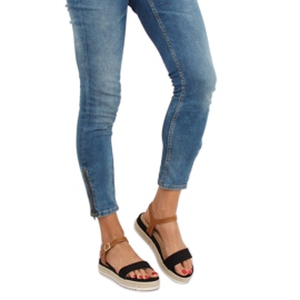 Sorte espadrillessandaler Y-8224 Sort 1