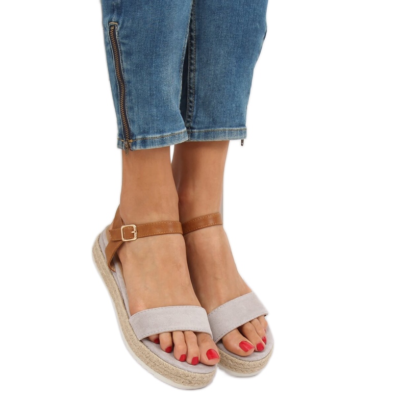 Grå espadrillessandaler Y-8224 Grå brun 1