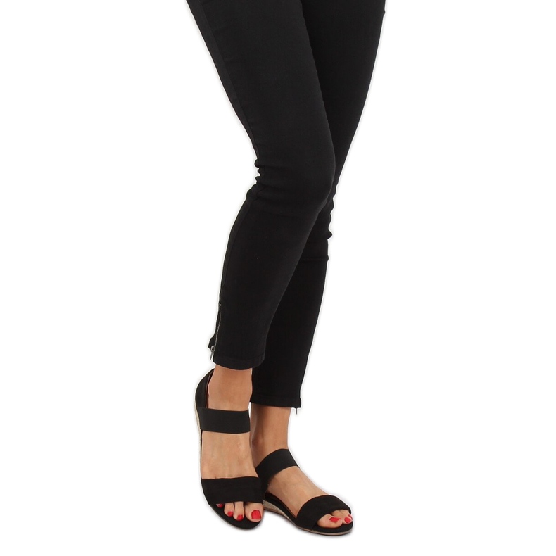 Sorte sandaler espadrilles 9R71 Sort 2