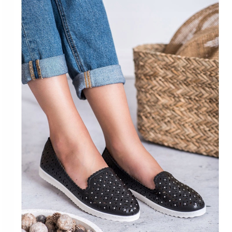 SHELOVET Openwork Slip On Sneakers sort 1