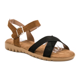 Primavera Sandaler i ruskind brun sort 1