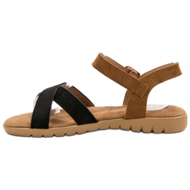 Primavera Sandaler i ruskind brun sort 2