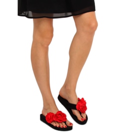 Sort TS-33 Sorte flip-flops rød 2
