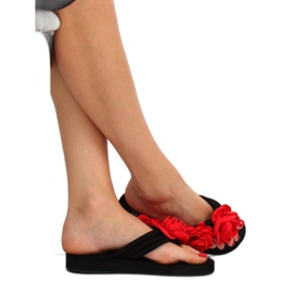 Sort TS-33 Sorte flip-flops rød 1
