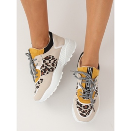 BL170P Leopardprint beige sportssko brun gul 2