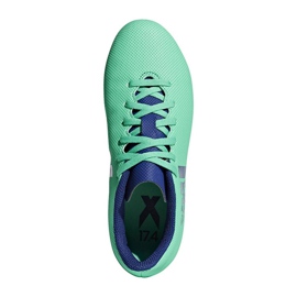 Adidas X 17.4 FxG Jr CP9014 fodboldstøvler blå grøn 1