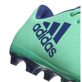 Adidas X 17.4 FxG Jr CP9014 fodboldstøvler blå grøn 2