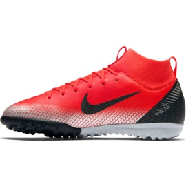 Nike Mercurial Superfly X 6 Academy Gs CR7 Tf Jr AJ3112-600 fodboldsko rød rød 2