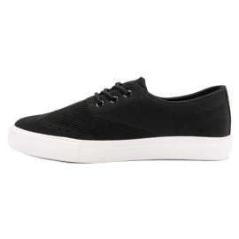 SHELOVET Sorte tekstilsneakers 1