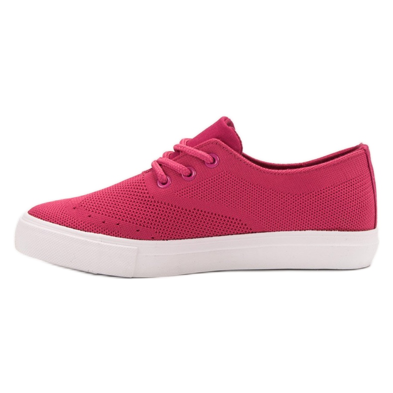 SHELOVET Lyserøde tekstilsneakers 1