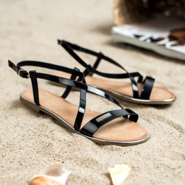 Anesia Paris Lakerede flade sandaler sort 1