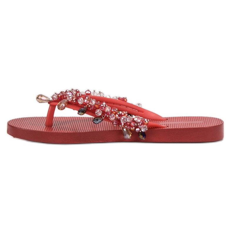 SHELOVET Flip-flops i gummi med ornamenter rød 1