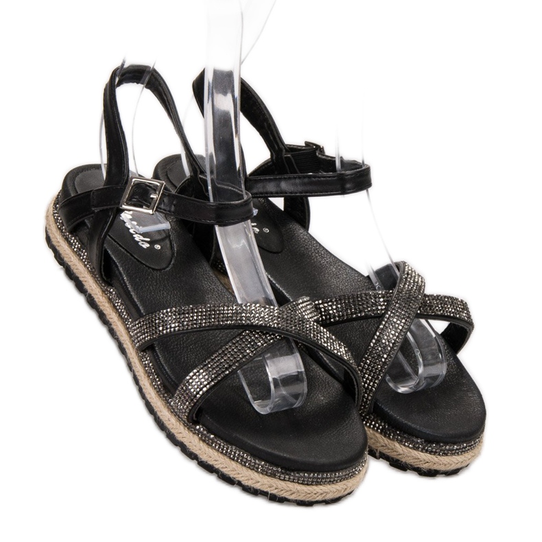SHELOVET Sorte kvinders sandaler 1
