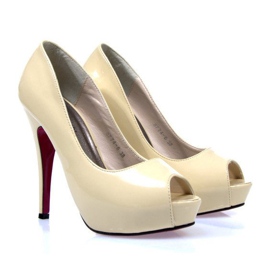 Stiletter på platformen Åben 774 Beige 1