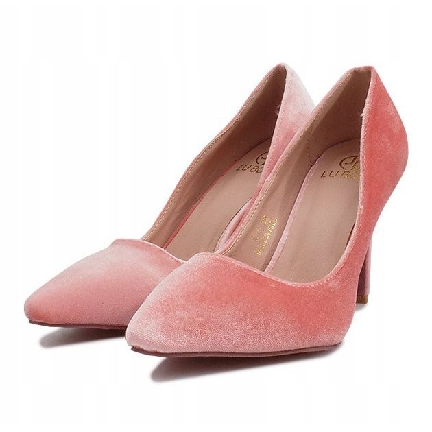 Francine Pink Velour Heels lyserød 1