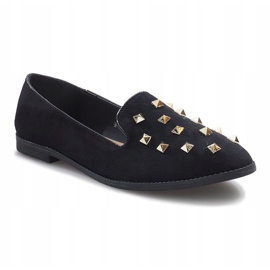 Sorte slip-on sko med Lords studs 1