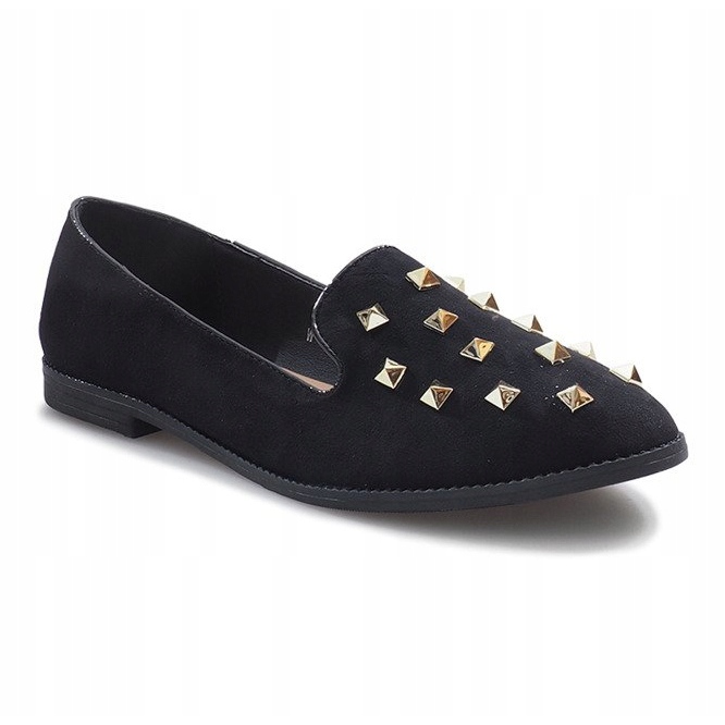 Sorte slip-on sko med Lords studs 1