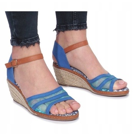 Blå sandaler på Monro lavkilehæl 2