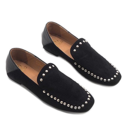 Sort slip-on sko med B-105 studs 1