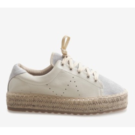 Grå snøret espadriller LX-07 2